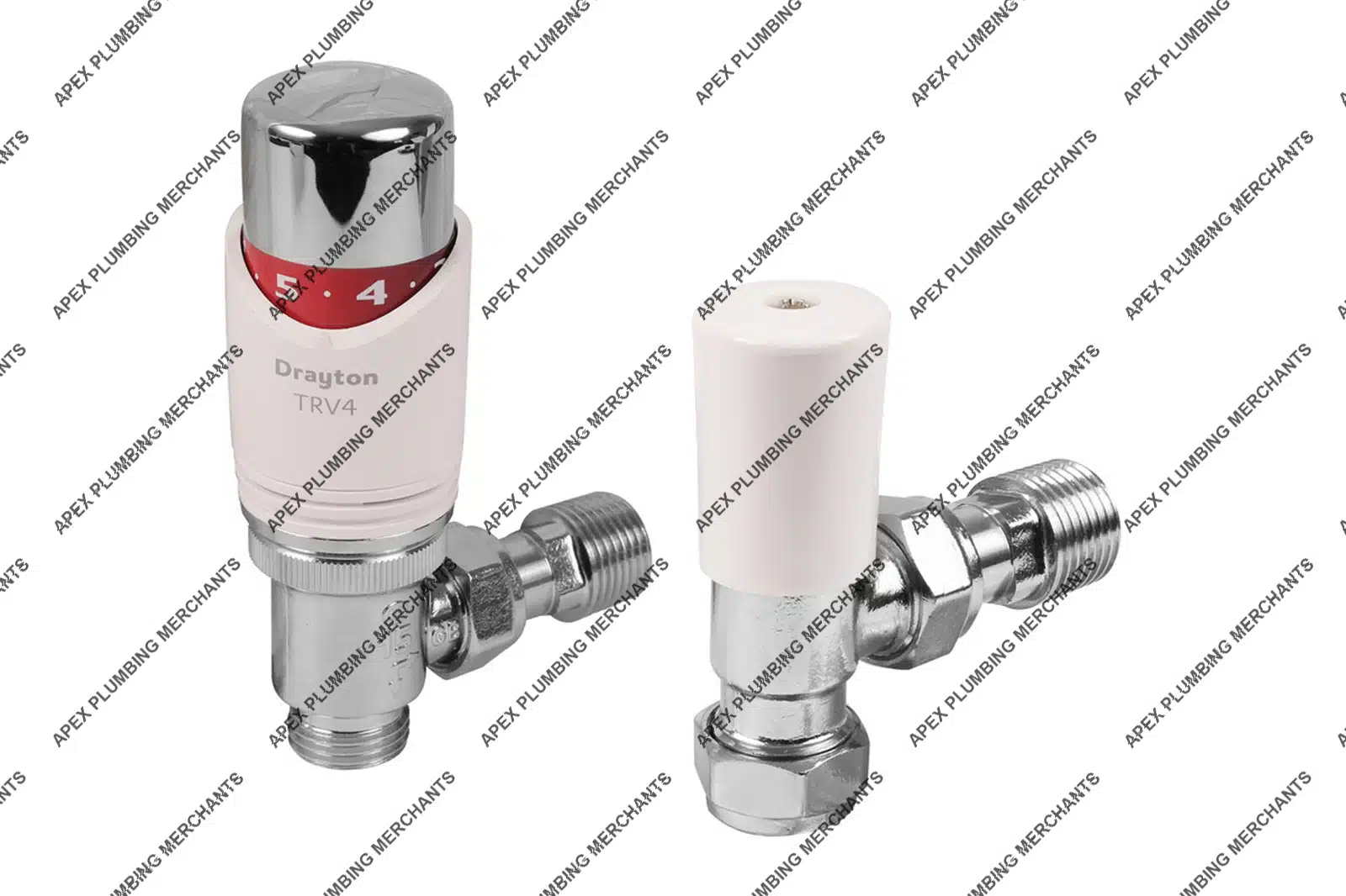 PROF XO THERM TRV 15MM ANGLED DRAYTON STYLE TRV RADIATOR VALVE & LOCKSHEILD PACK ALL CHROME PAIR - Image 3