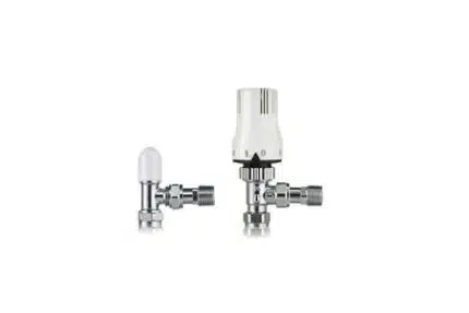 Plumbright Angled Thermostatic Radiator Valve And Lockshield Pack