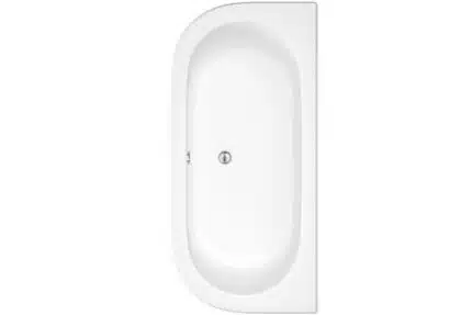 Iflo Lausanne D-Shaped Bath In White 1700 X 800mm